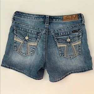 Seven7 Blue Jean Shorts with Classic Medium Wash
